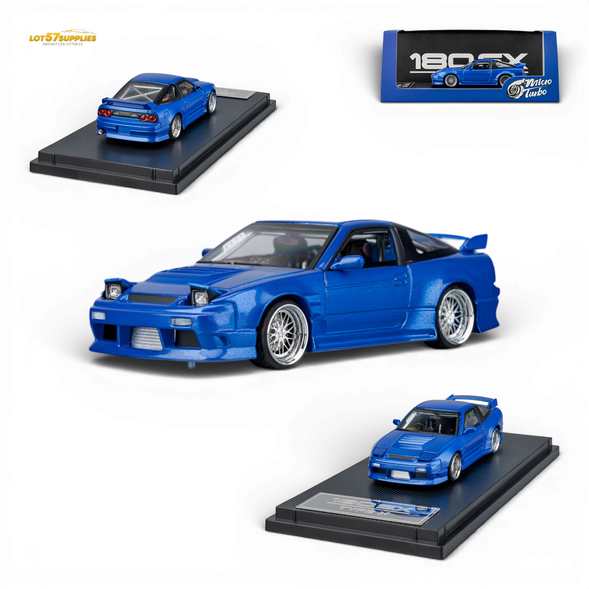 Microturbo 180SX Type X 1:64 Diecast | LOT57 Supplies