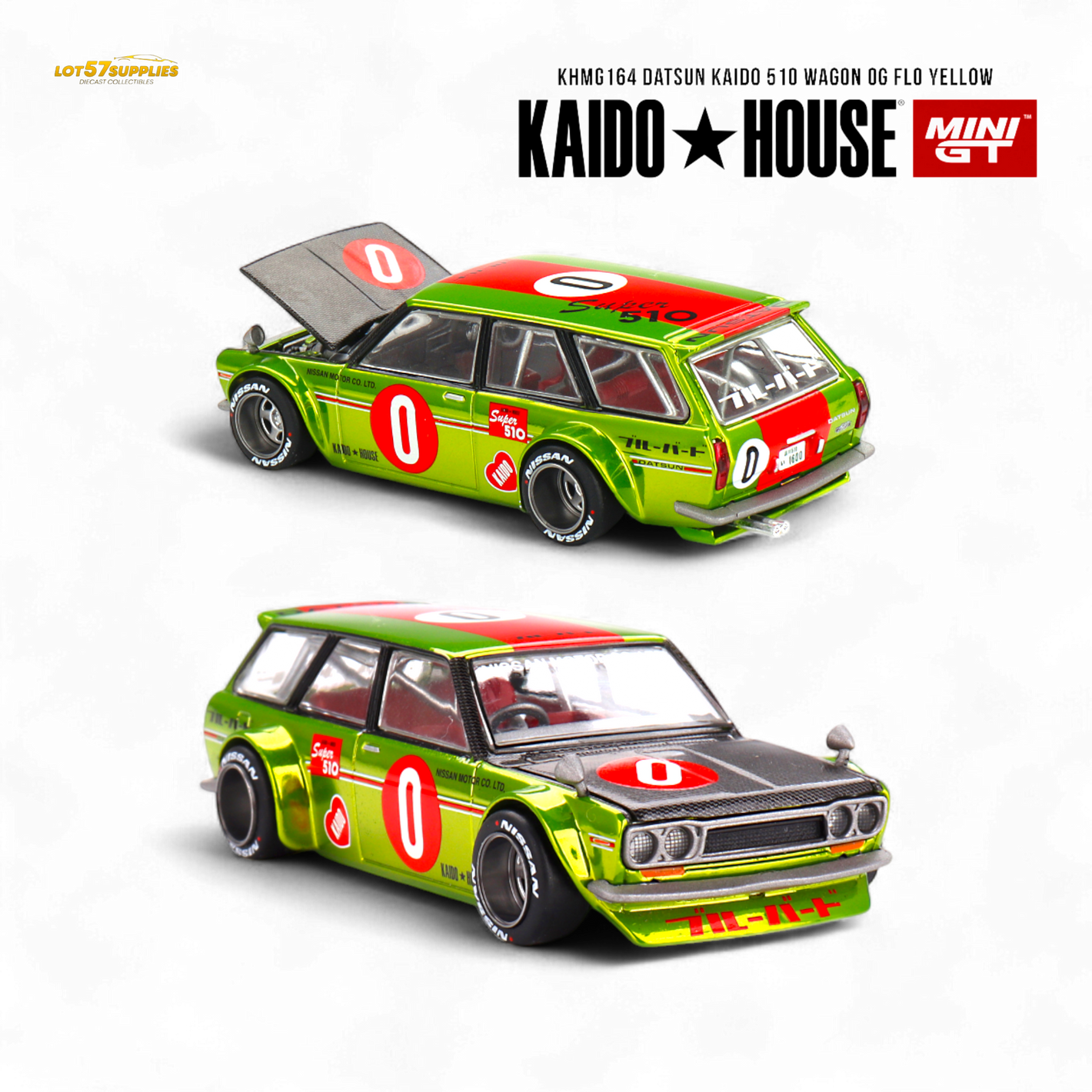 Mini-GT Datsun KAIDO 510 Wagon OG Ho Yellow - 1:64