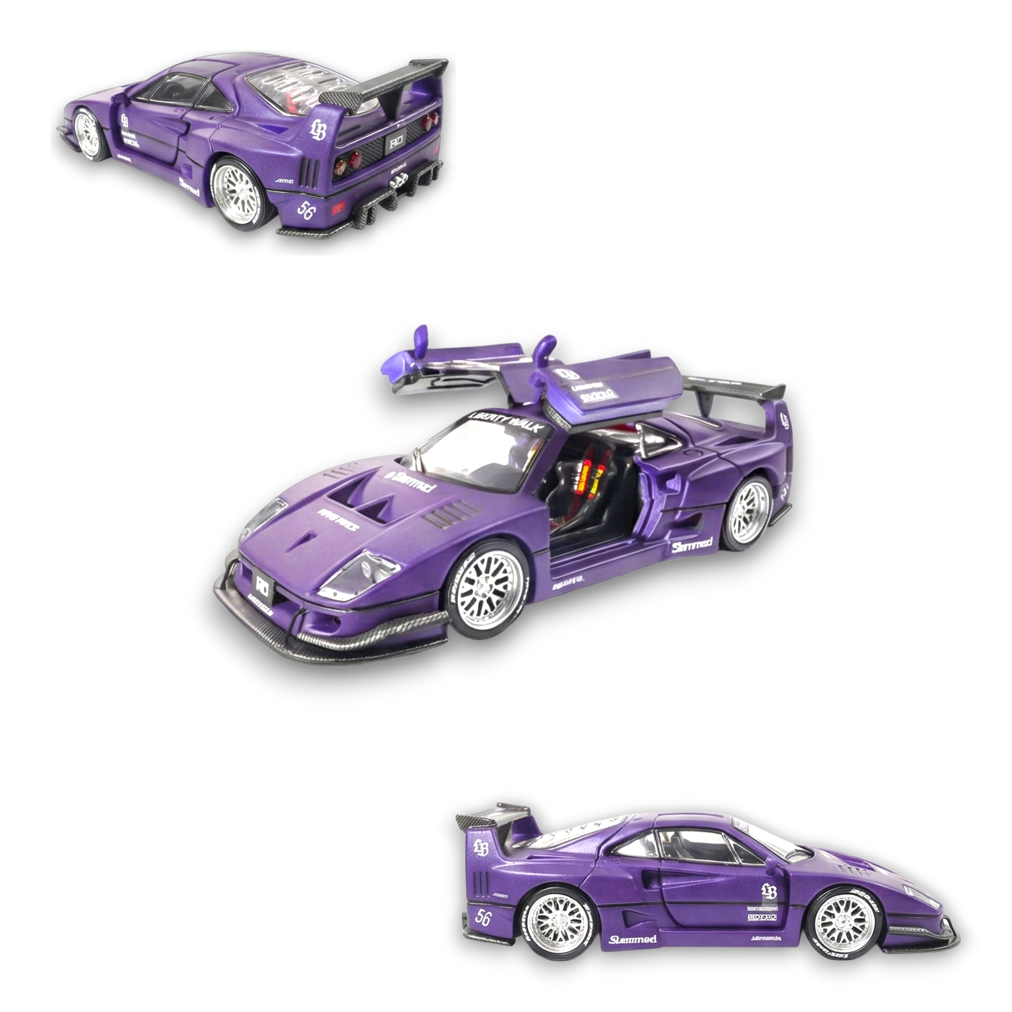 DEMON KING 1/64 LBWK F40 パープル Demon King Auto F40 1:64 Diecast | LOT57 Supplies