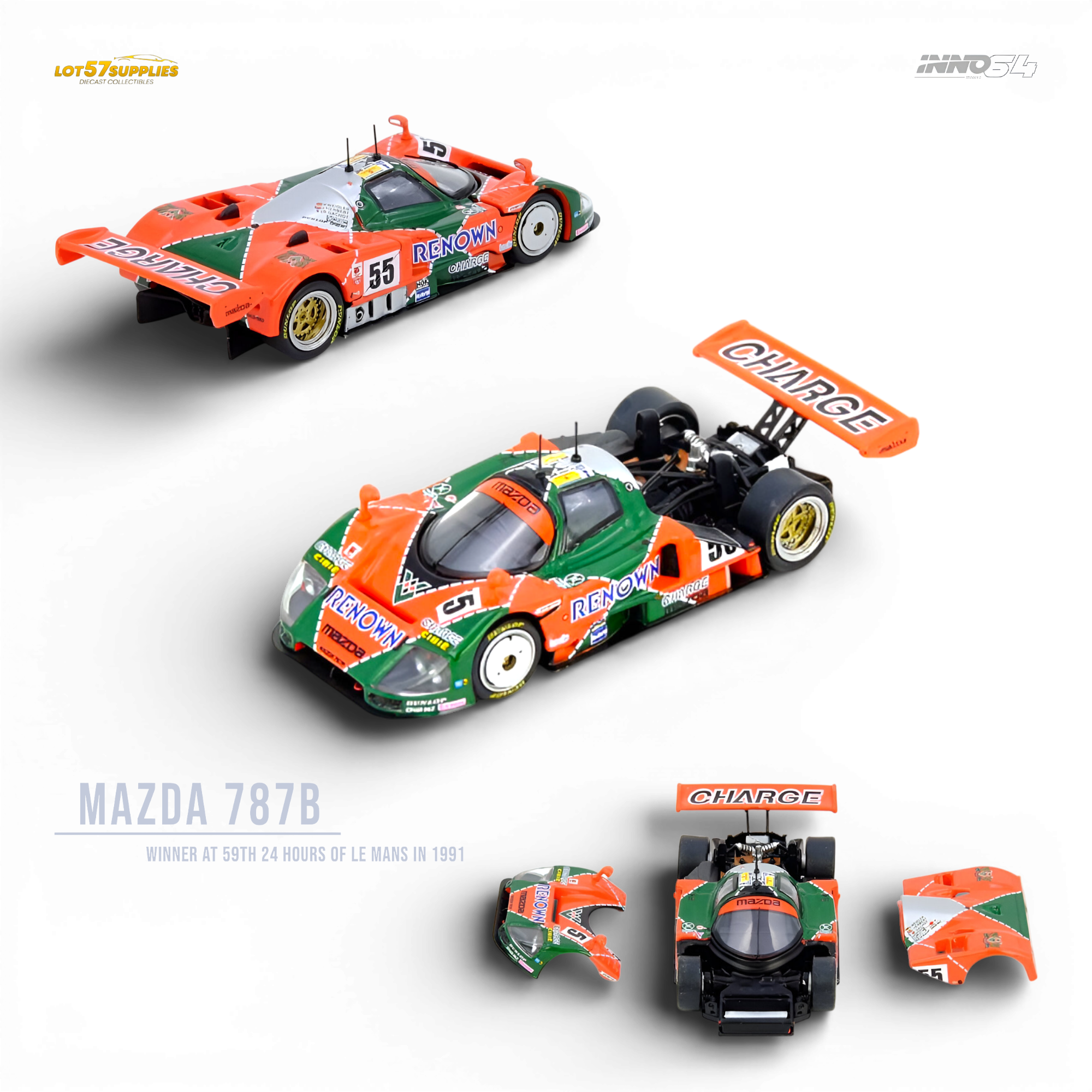 ルッツ INNO64 Mazda 787B Le Mans 1991 Winner 1:64 Diecast | Pre-Order