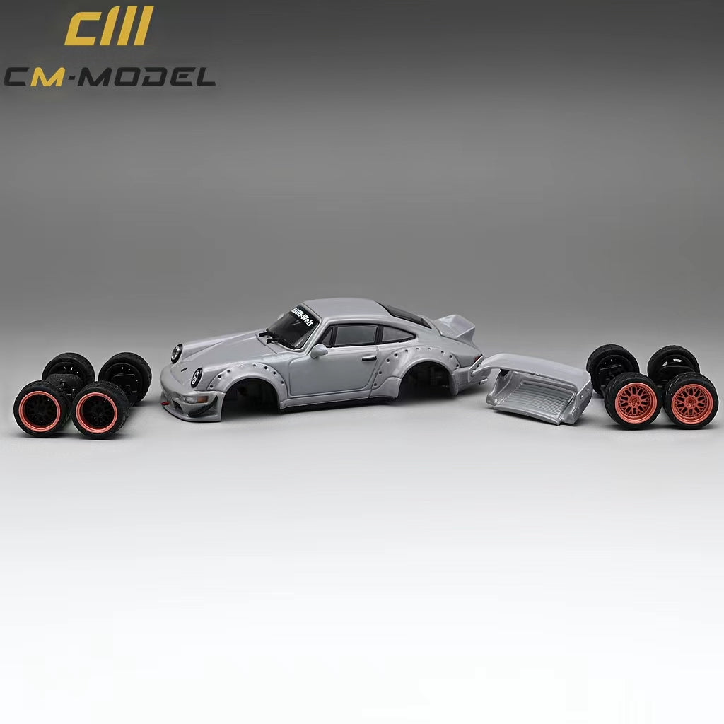 (Pre-Order) CM Model Porsche 964 Widebody Nero Gray 1:64