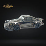 MC Porsche RWB 930 Chrome Gunmetal Gray Ducktail Diecast 1:64
