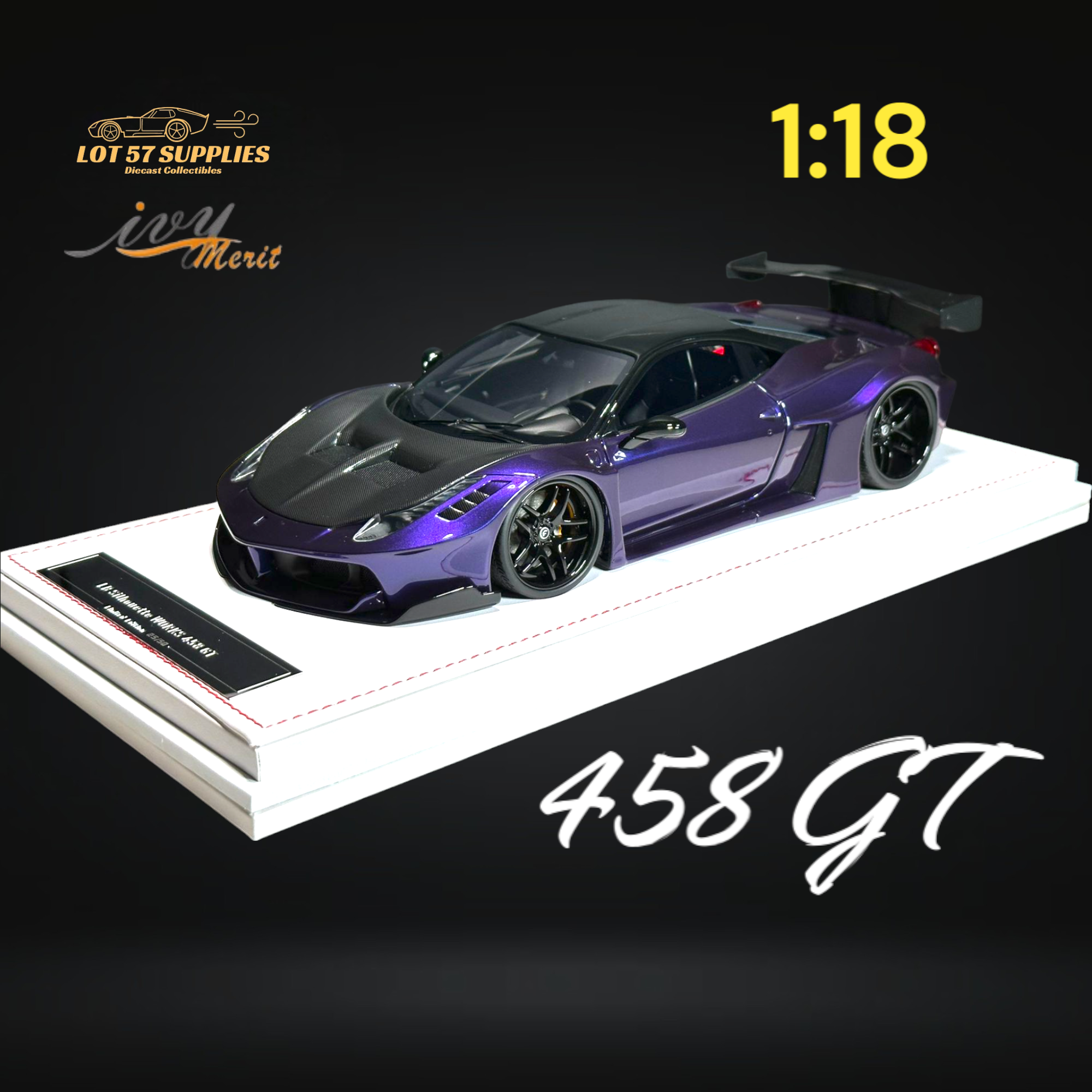 IVY MERIT Ferrari 458 GT 1:18 Diecast | LOT57 Supplies IVY MERIT Ferrari 458 GT 1:18 Diecast | LOT57 Supplies