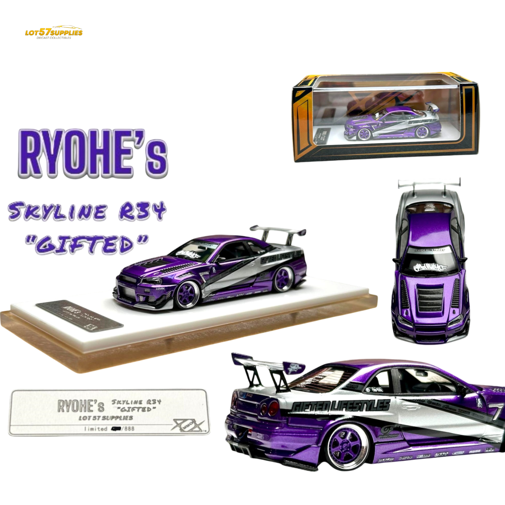 ERROR404 X LOT 57 1/64 RYOHE'S 日産 R34 Error404 X LOT 57 Exclusive RYOHE's Skyline R34