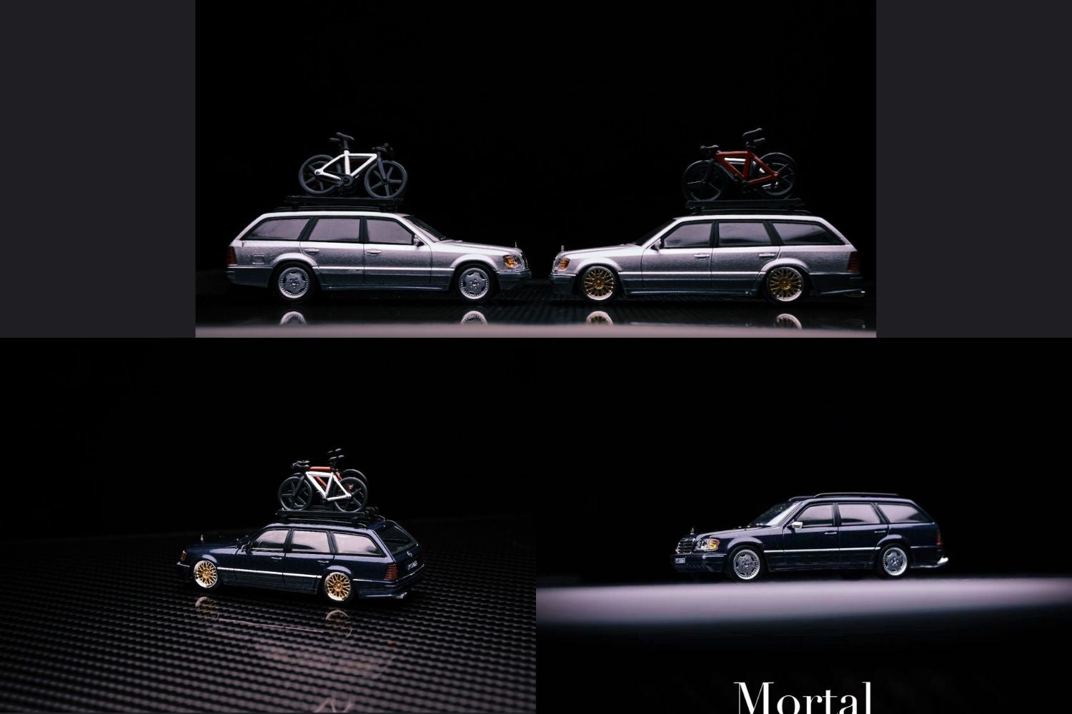 Mortal Mercedes-Benz Wagon Version S124 SILVER / BLUE 1:64