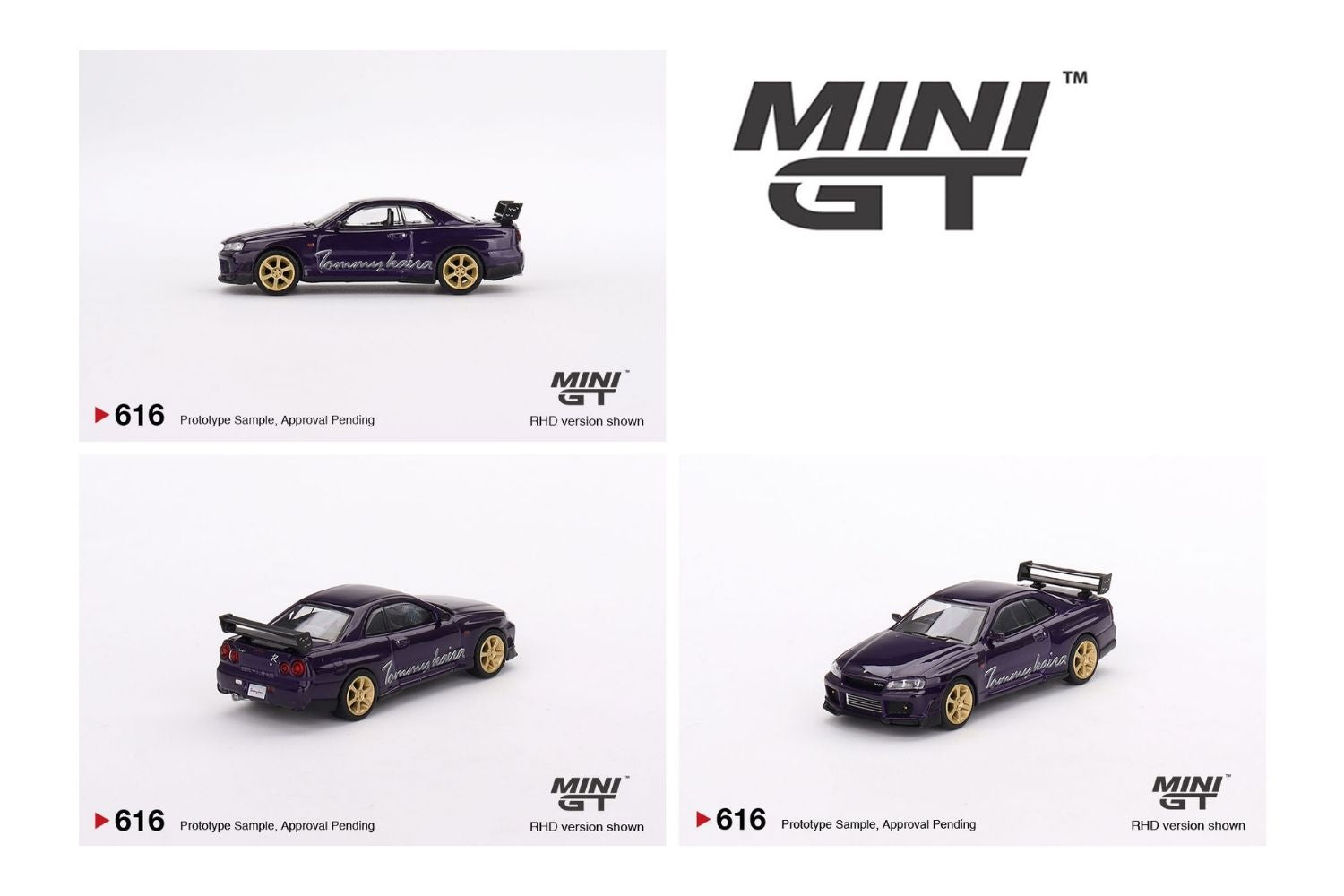 Mini-GT Nissan Skyline GT-R (R34) Tommykaira R-Z Midnight Purple #616 1:64  MGT00616