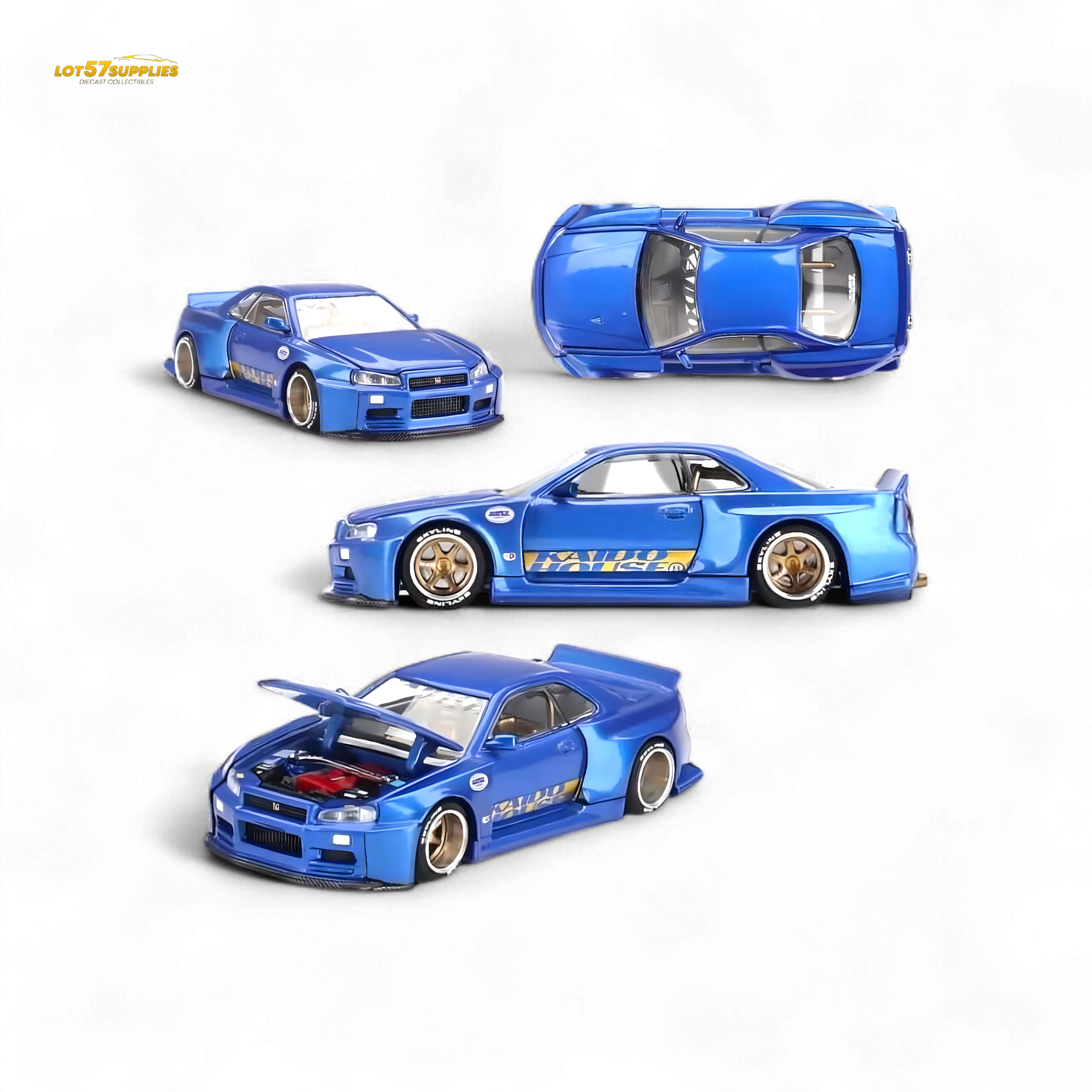 Kaido House x Mini GT Nissan GT-R R34 SHINJUKU V2 Aero Blue