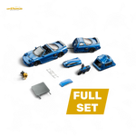 Full set of blue toy cars and parts on a white background with 'LOTOS SUPPLIES' branding.