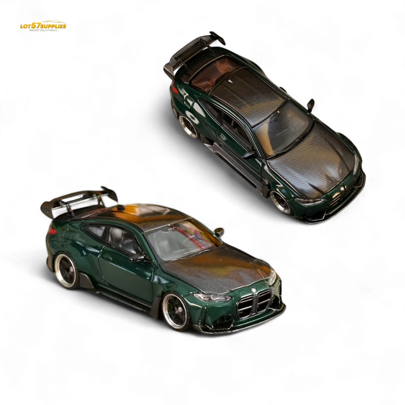 Street Weapon BMW G82 M4 Wide-Body Modified - Cangling Green Carbon Cover Special Edition 1:64