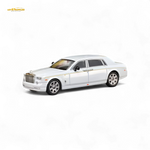 White limousine model car on a white background