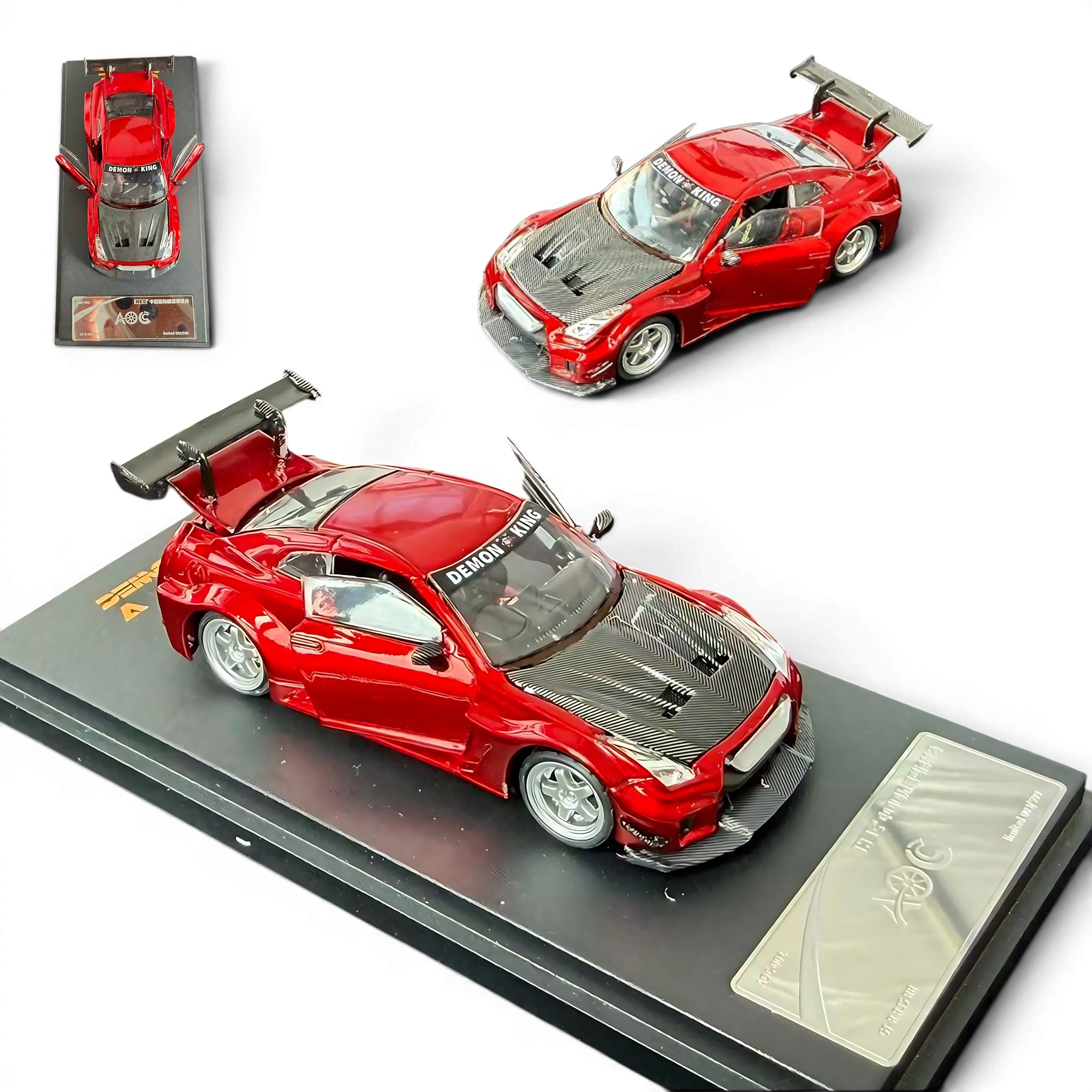 【新品未開封】HEC展限定 AOC 1/64 日産 GT-R R35 RR Nissan GT-R35 RR Metallic Red 1:64 — AOC | LOT57