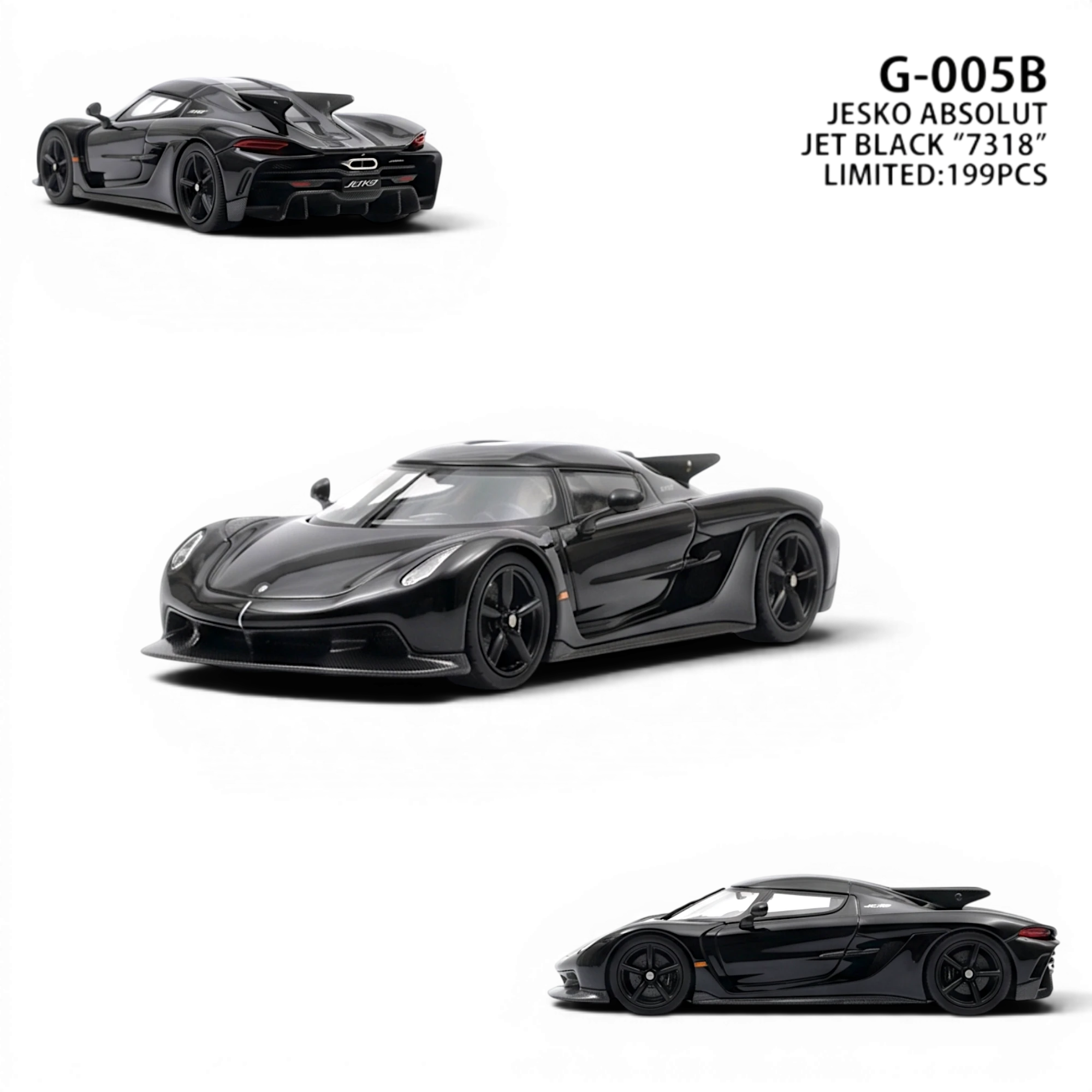 Koenigsegg Jesko Absolut Black 1:64 Resin — GUO | LOT57