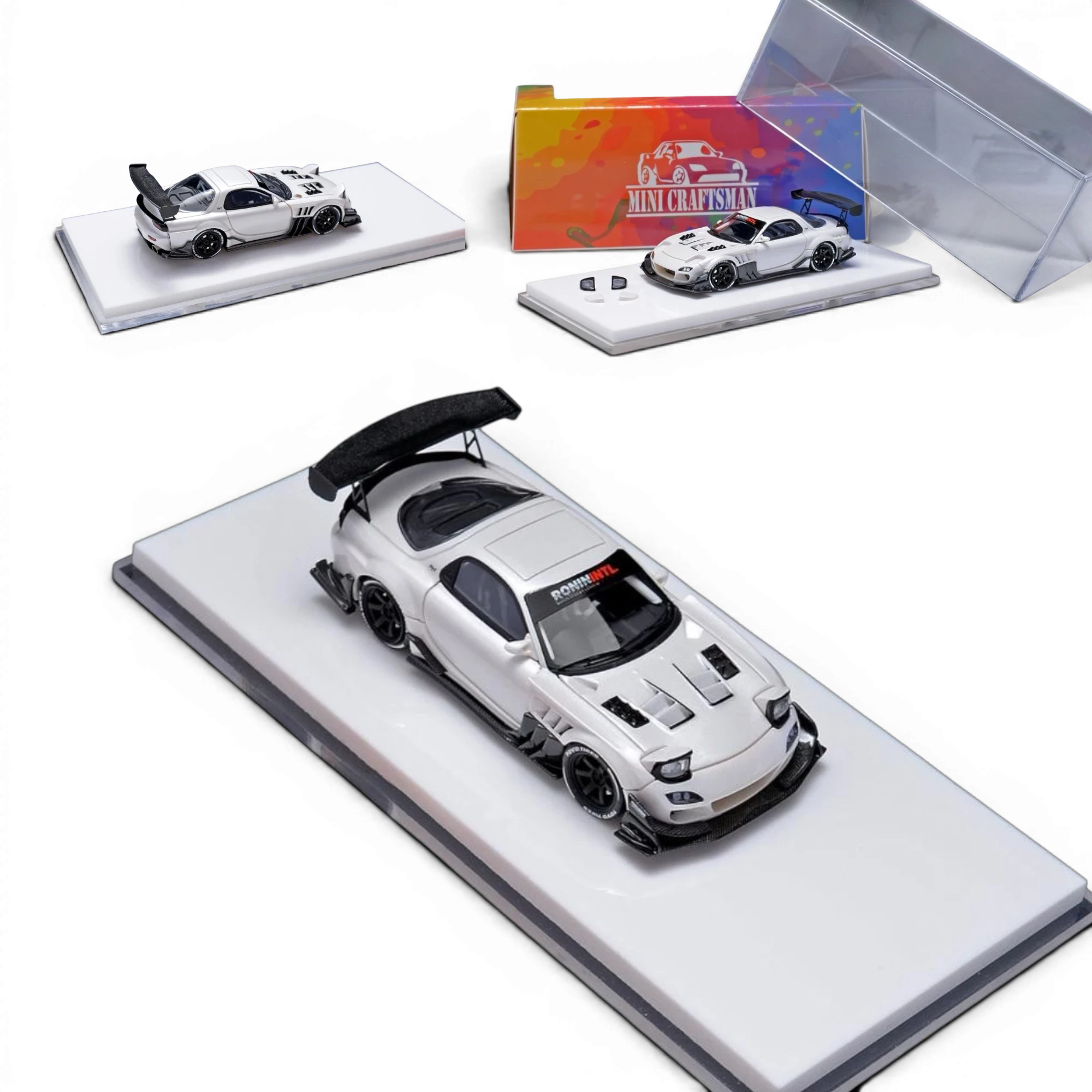 1/64 CRAFISMAN Ricky Pen Rx7 FD パールホワイト Pre-Order) MiniCraftsman x Ricky Pen Mazda RX-7 FD - Pearl White Cust