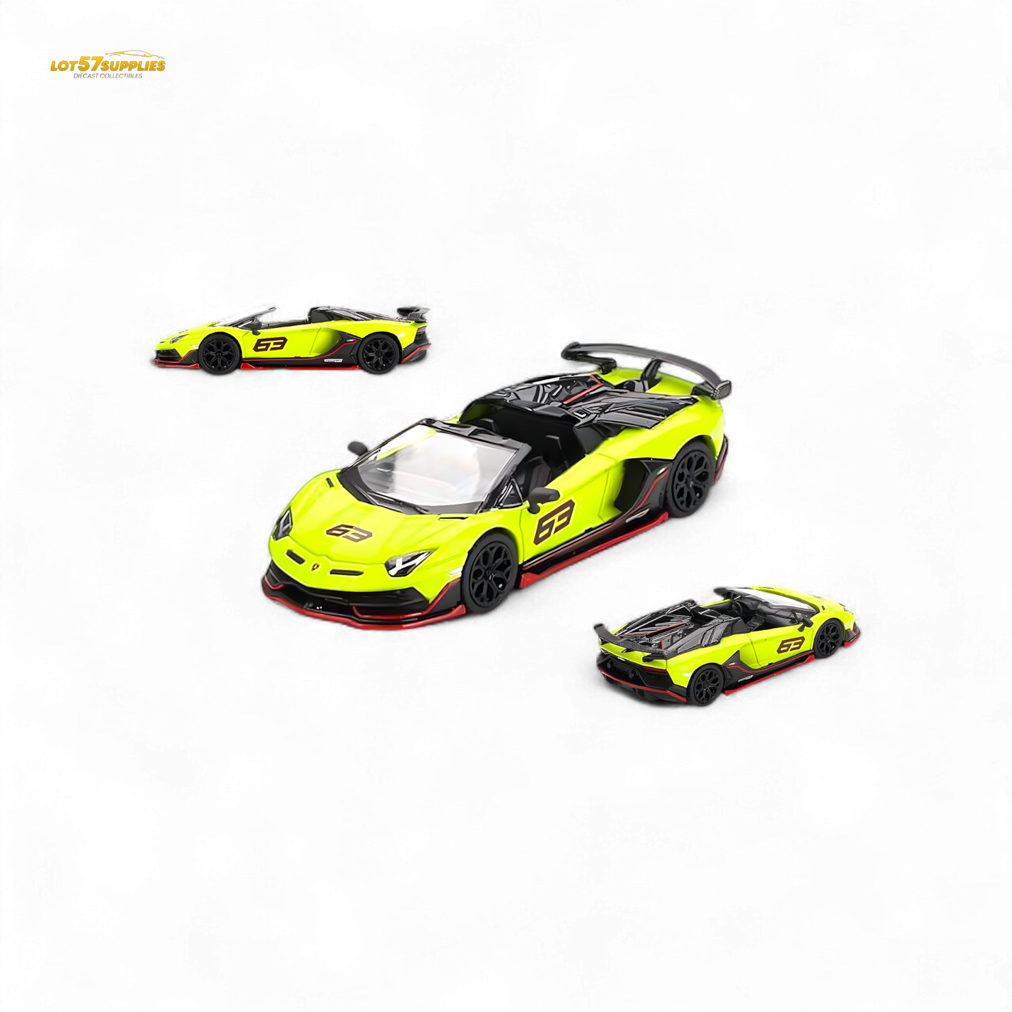 Mini-GT Lamborghini Aventador SVJ 63 Roadster Verde Shock #887 1:64