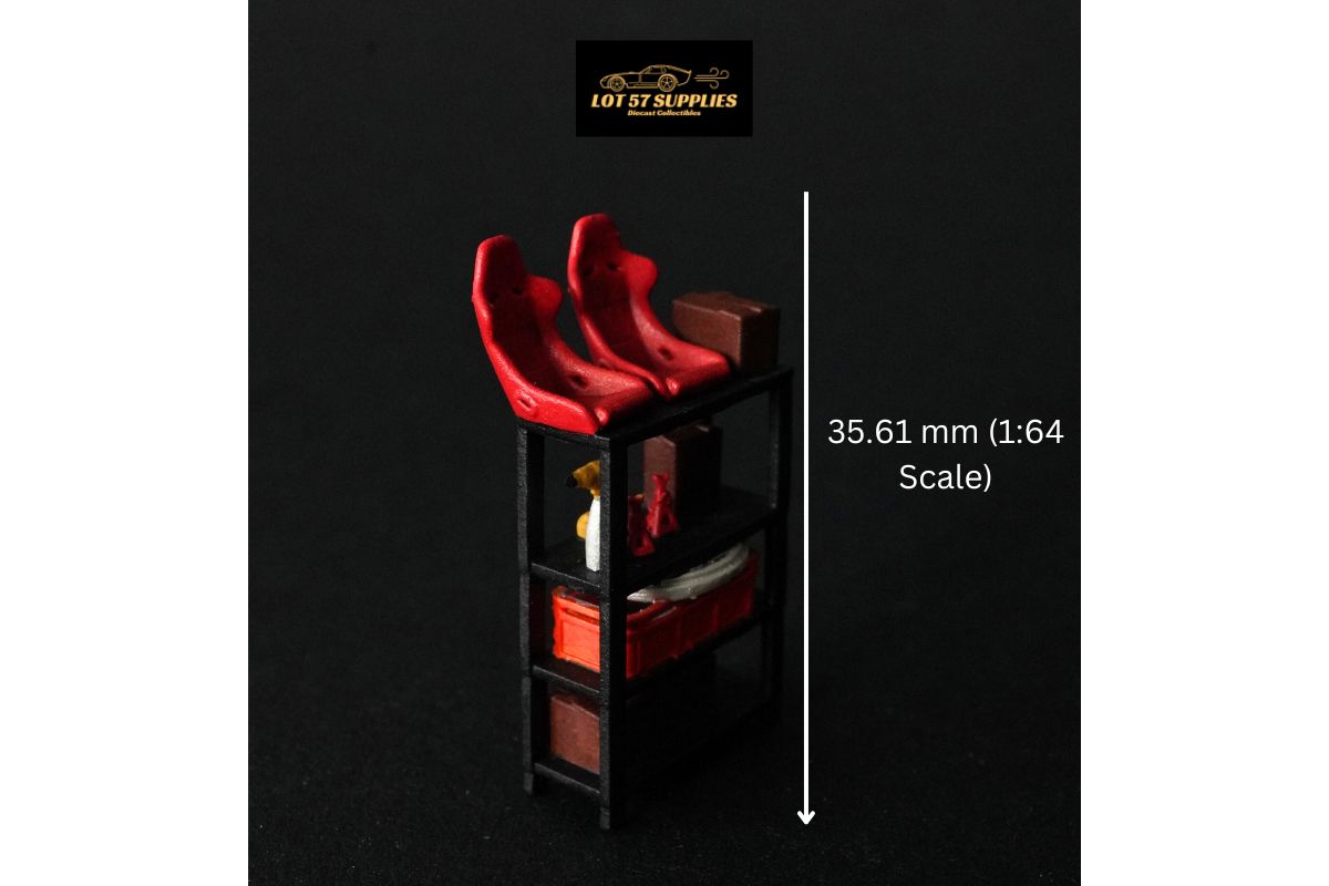 LOT57 Parts "AUTO PARTS SHELVING" V1 1:64 Diorama Accessory