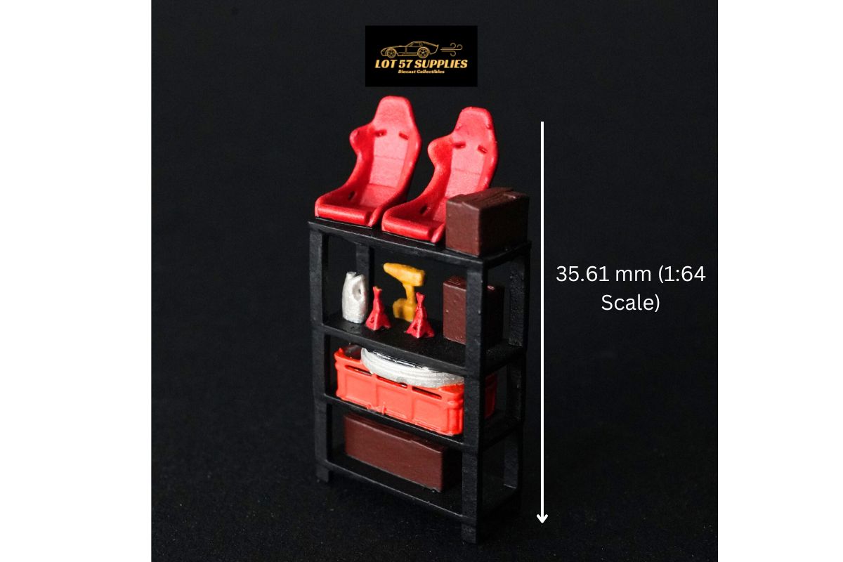 LOT57 Parts "AUTO PARTS SHELVING" V1 1:64 Diorama Accessory