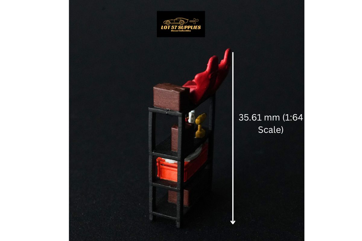 LOT57 Parts "AUTO PARTS SHELVING" V1 1:64 Diorama Accessory