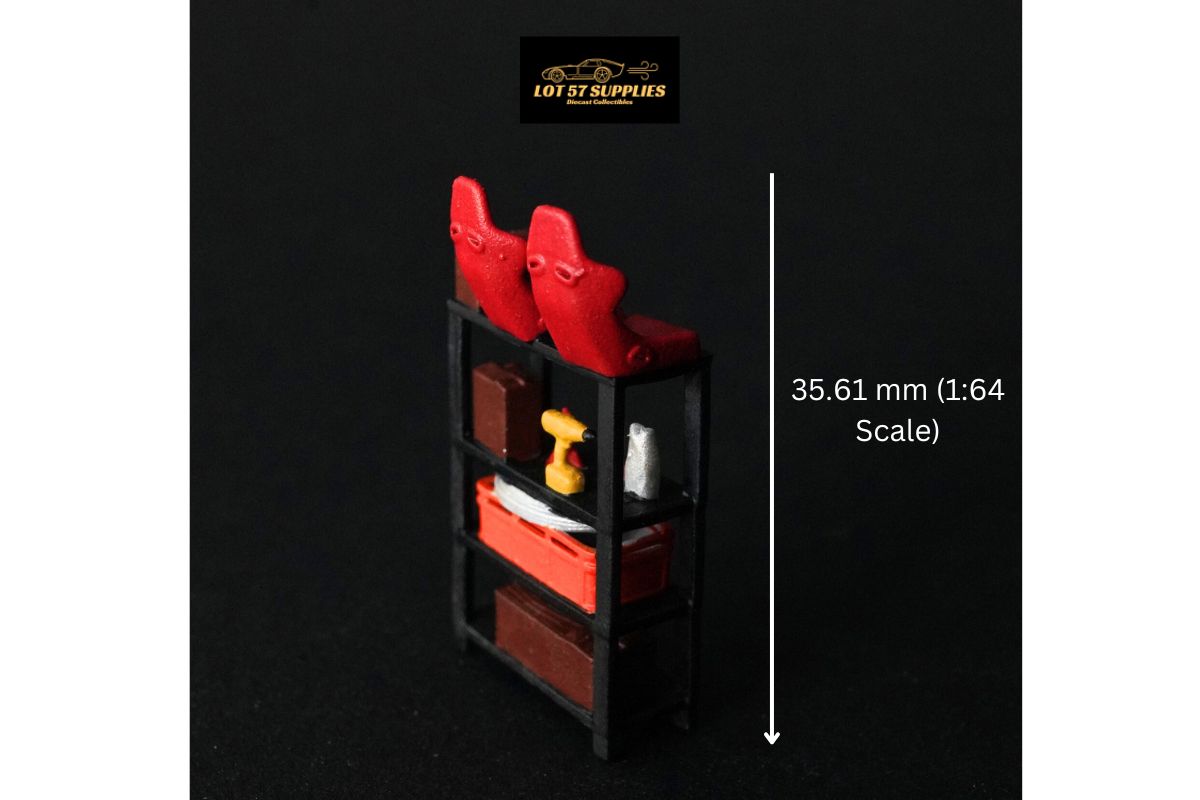 LOT57 Parts "AUTO PARTS SHELVING" V1 1:64 Diorama Accessory