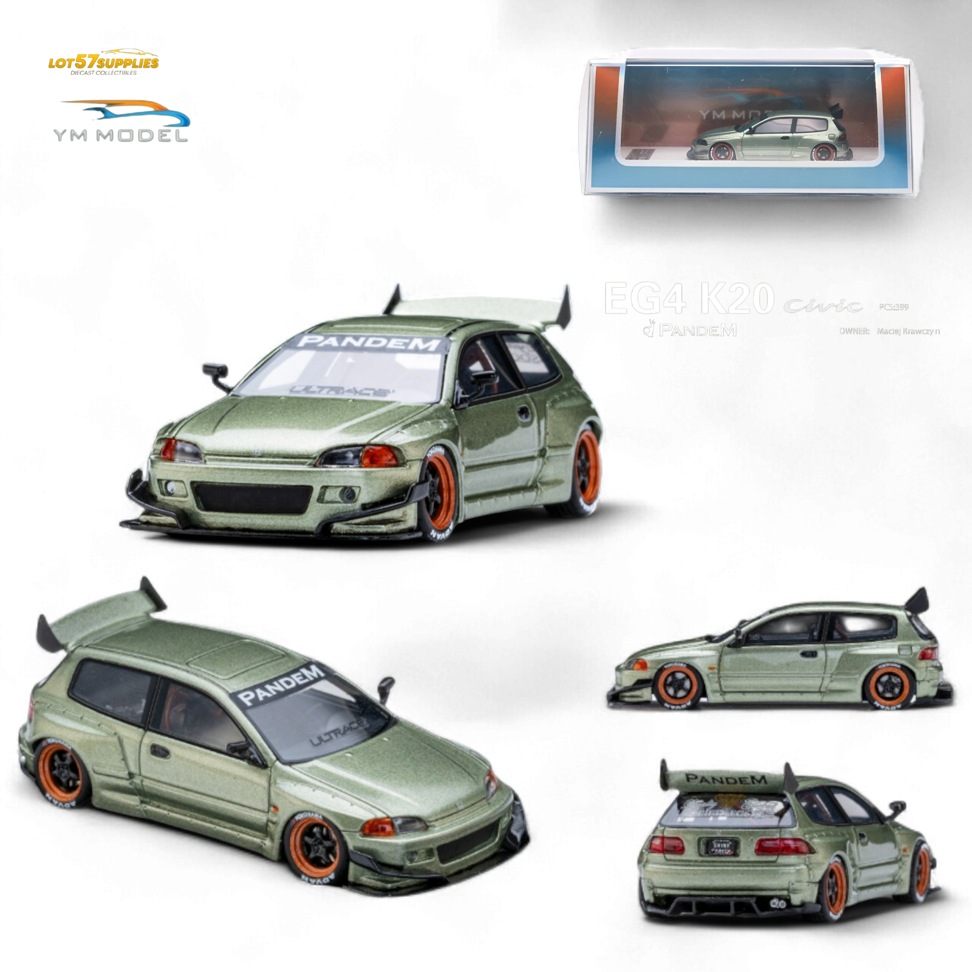 YM Model Honda Civic Pandem EG4 K20 Modified Bronze Green 1 YM Model Honda Civic Pandem EG4 K20 Modified Bronze Green 1