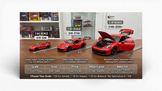 1:64 vs 1:43 vs 1:18 Scale — What's the Difference?
