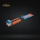 MicroTurbo HINO 300 Flat Bed Transport Truck in Gulf Livery 1:64