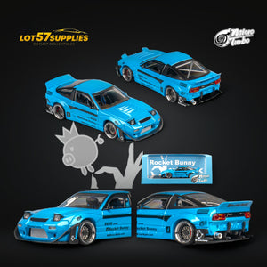 MicroTurbo Custom 180SX Pandem Rocket Bunny Baby Blue 1:64 MT6407C2