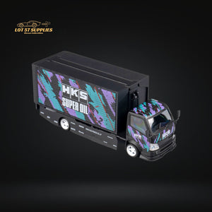 MicroTurbo HINO 300 Box Transport Truck in HKS Livery 1:64