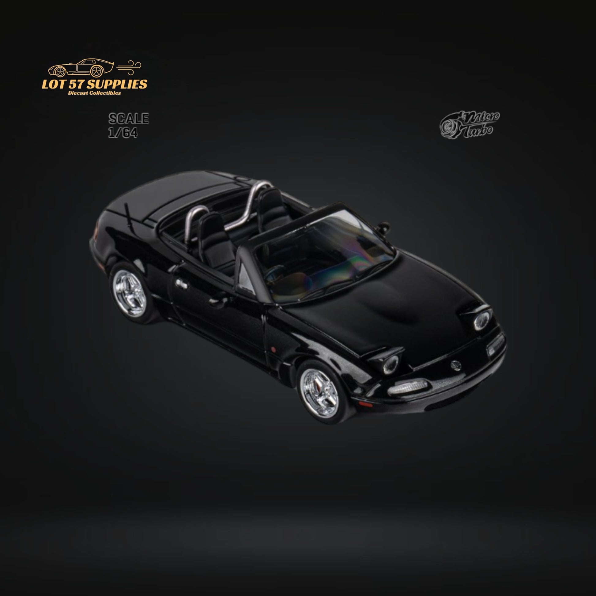 MicroTurbo Eunos Roadster Customized Metallic Black 1:64 Limited to 1,000 Pcs