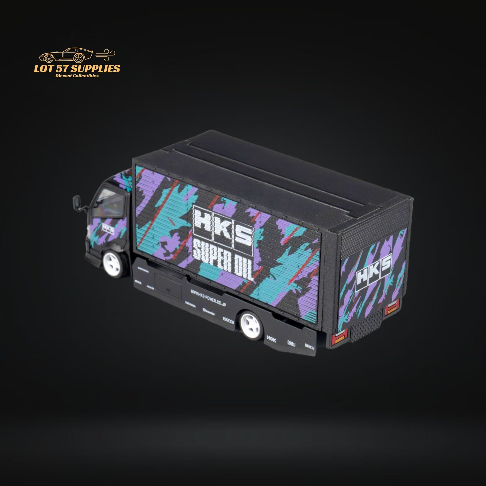 MicroTurbo HINO 300 Box Transport Truck in HKS Livery 1:64