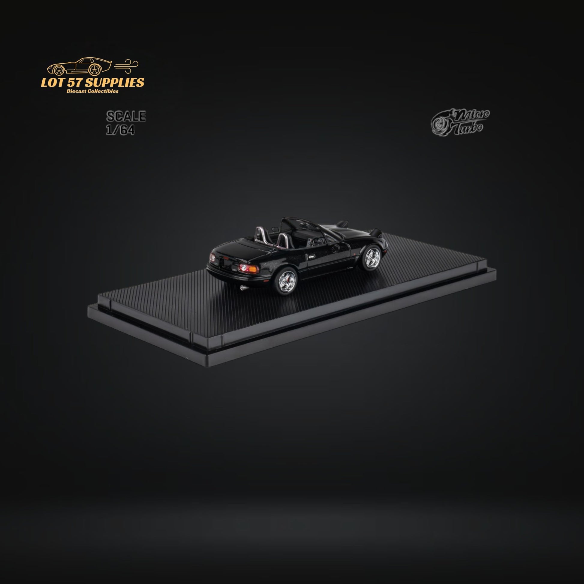 MicroTurbo Eunos Roadster Customized Metallic Black 1:64 Limited to 1,000 Pcs