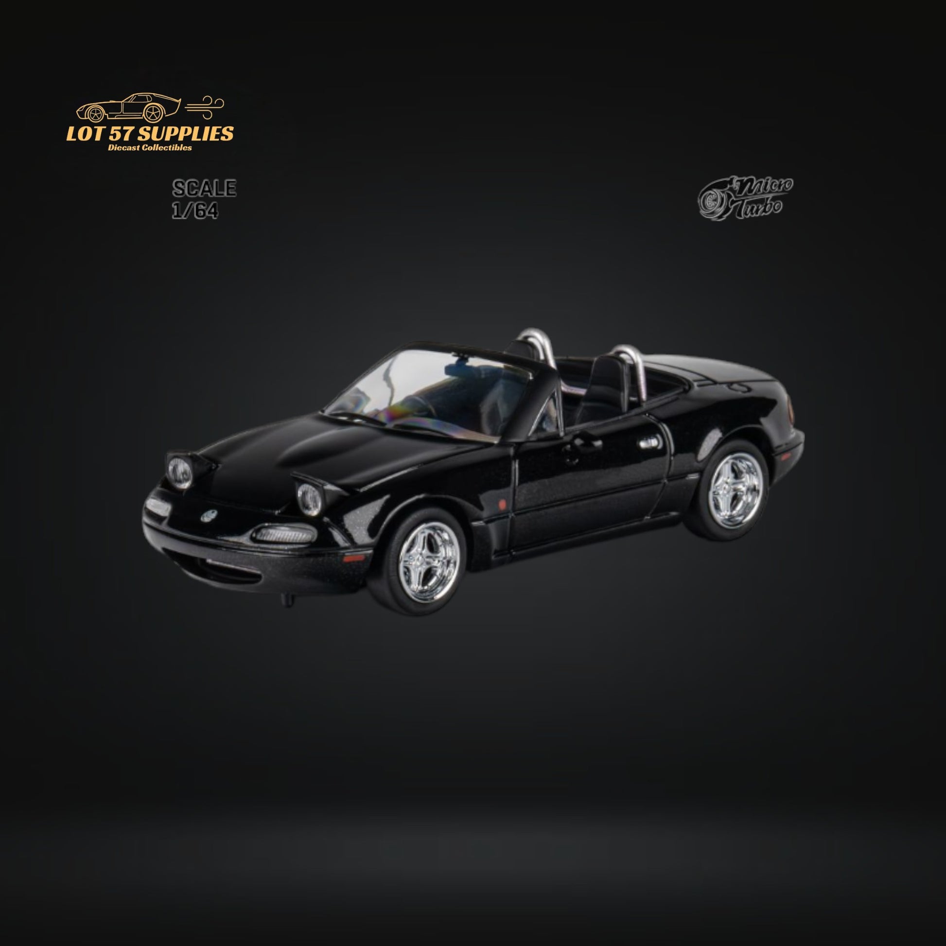 MicroTurbo Eunos Roadster Customized Metallic Black 1:64 Limited to 1,000 Pcs