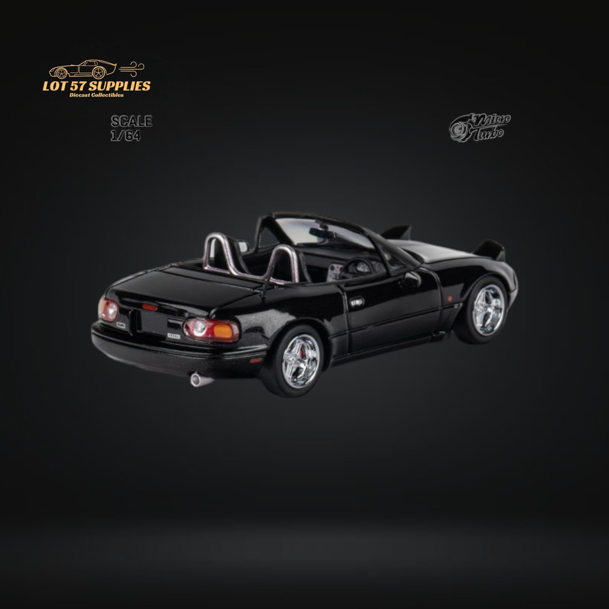 MicroTurbo Eunos Roadster Customized Metallic Black 1:64 Limited to 1,000 Pcs