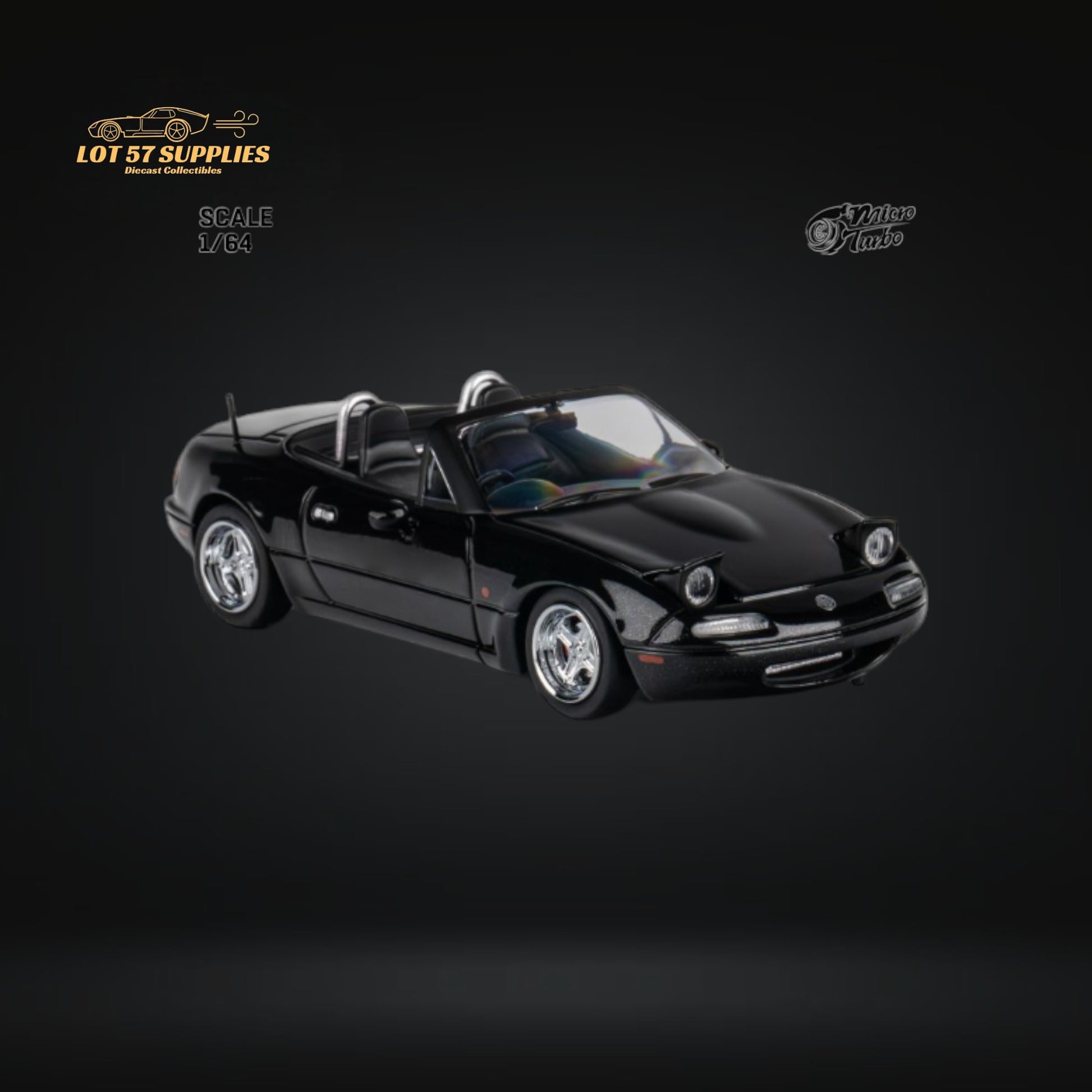 MicroTurbo Eunos Roadster Customized Metallic Black 1:64 Limited to 1,000 Pcs