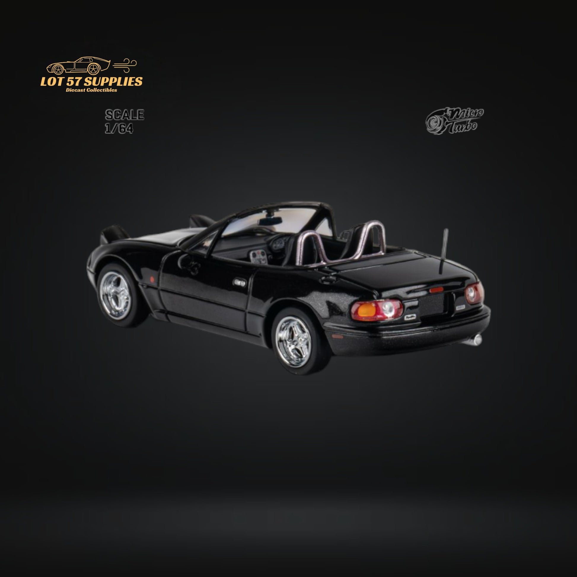 MicroTurbo Eunos Roadster Customized Metallic Black 1:64 Limited to 1,000 Pcs