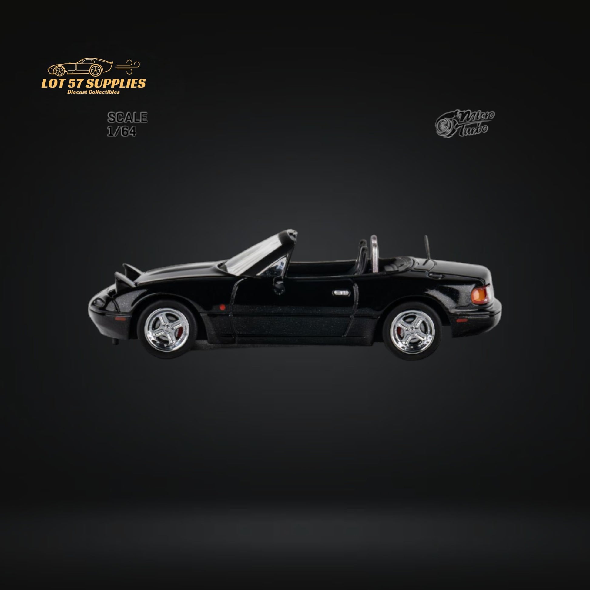 MicroTurbo Eunos Roadster Customized Metallic Black 1:64 Limited to 1,000 Pcs