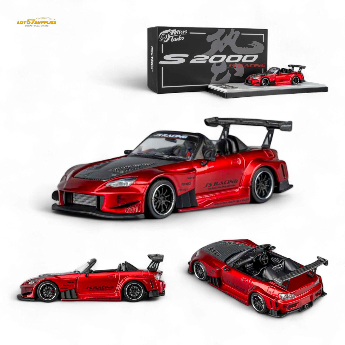 (Pre-Order) Microturbo Honda S2000 JS Racing – Candy Red 1:64