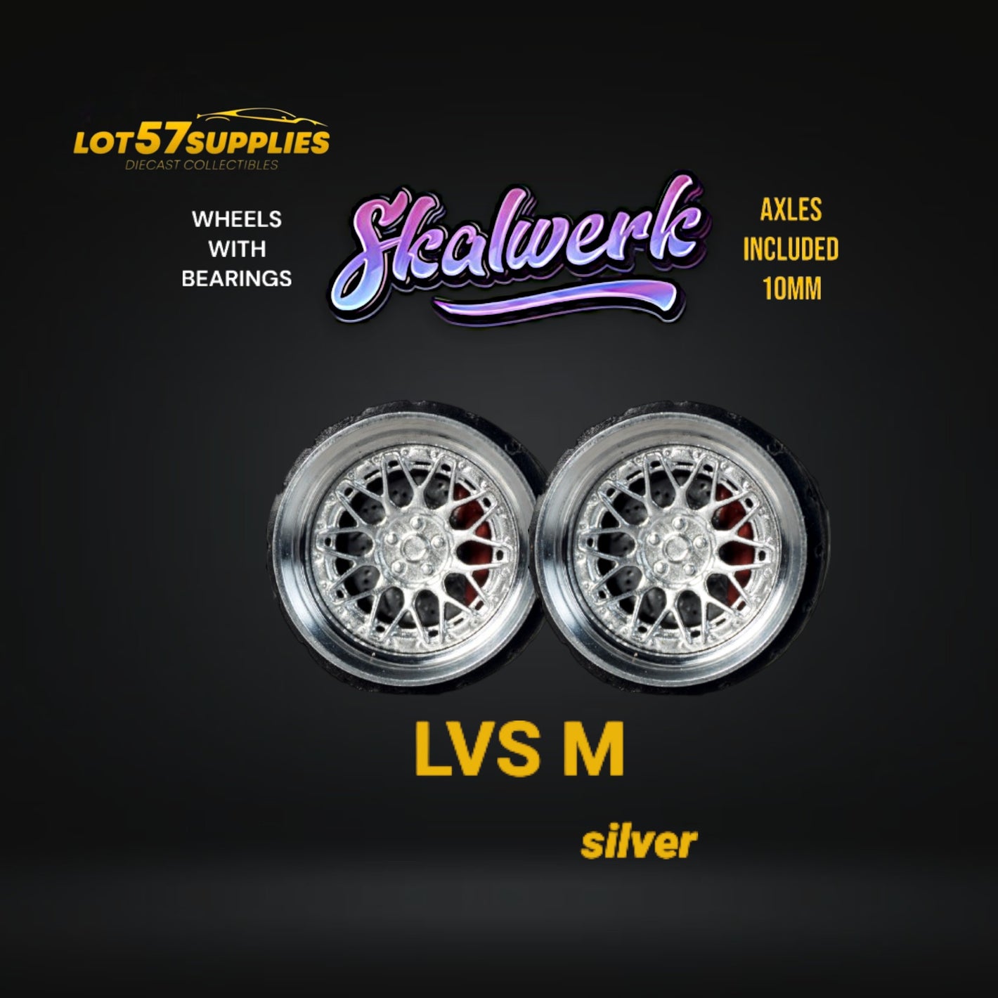 Custom Order Only - Skalwerk - LVS M - SILVER - 1:64 (1 SET = 4 Wheels)