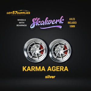 Custom Order Only - Skalwerk - KARMA AGERA - SILVER - 1:64 (1 SET = 4 Wheels)