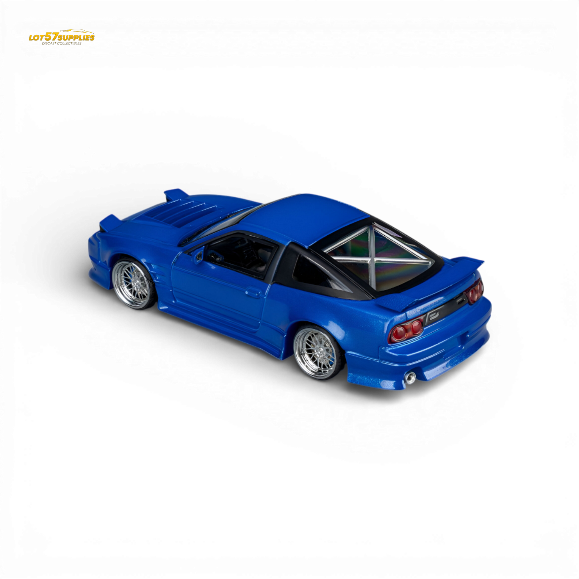 Microturbo Nissan 180SX Type X Metallic Blue 1:64 Diecast Model