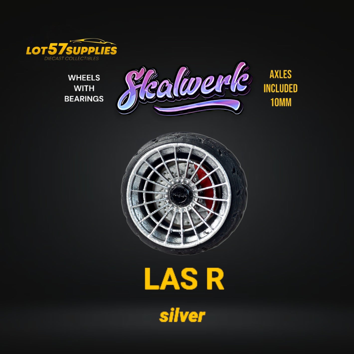 Custom Order Only - Skalwerk - LAS R - SILVER - 1:64 (1 SET = 4 Wheels)