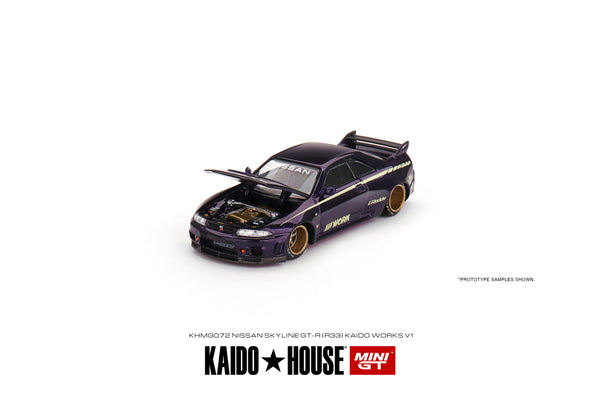 Mini GT x Kaido House Nissan Skyline GT-R R33 Kaido WORKS V1 1:64 KHMG072