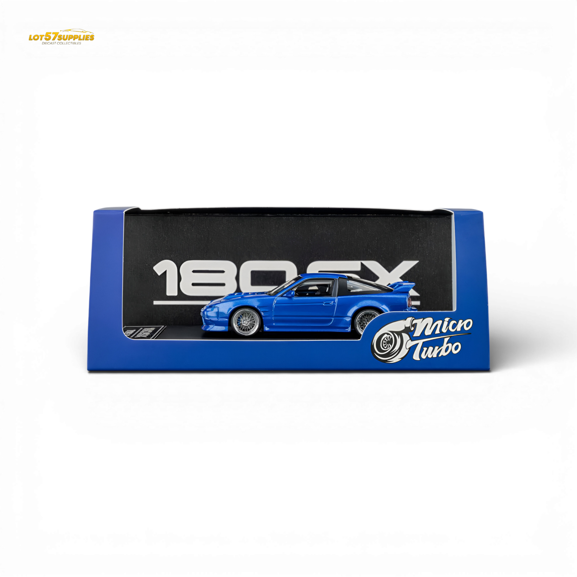 Microturbo Nissan 180SX Type X Metallic Blue 1:64 Diecast Model