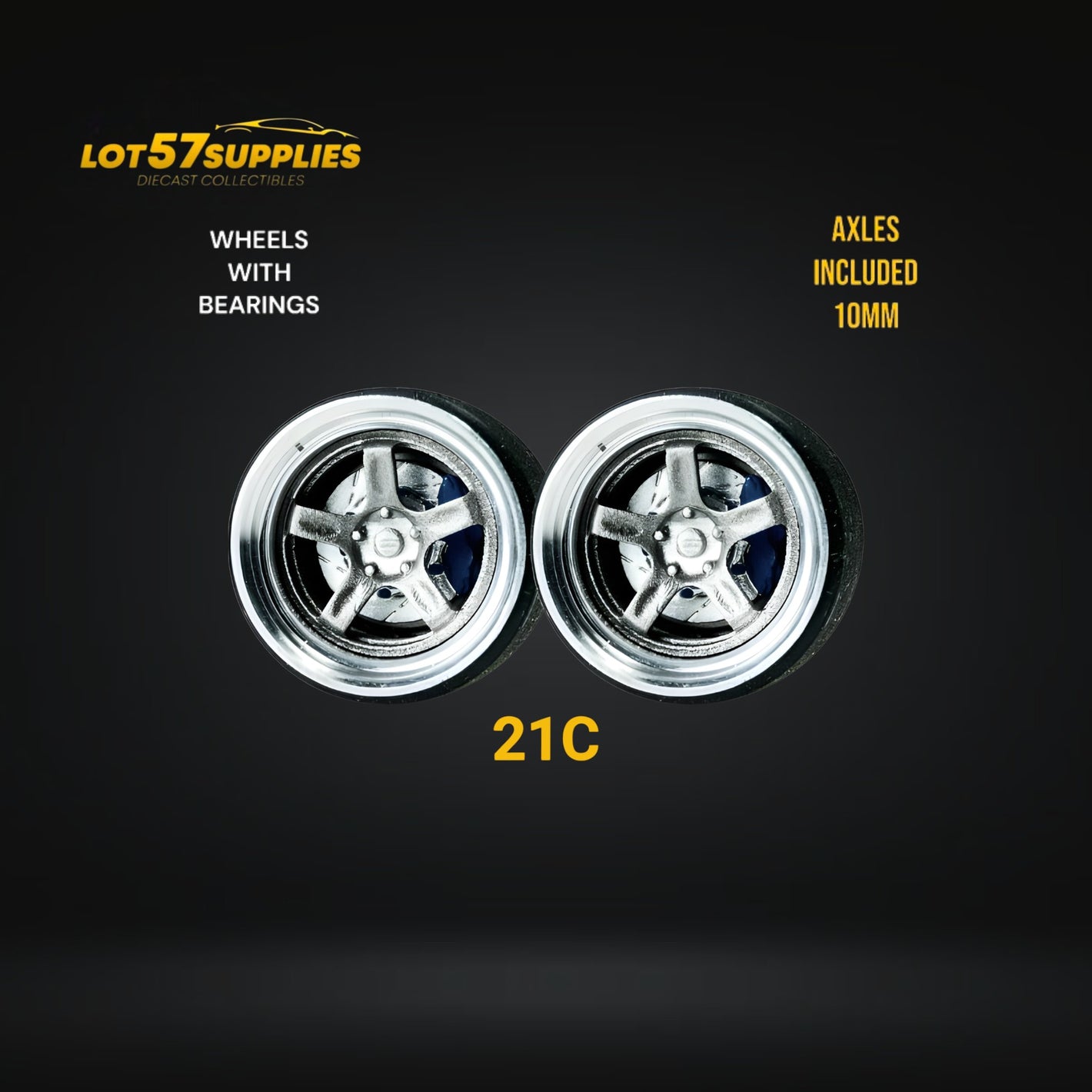 Custom Order Only - Skalwerk - 21C GUNMETAL - 1:64 (1 SET = 4 Wheels)