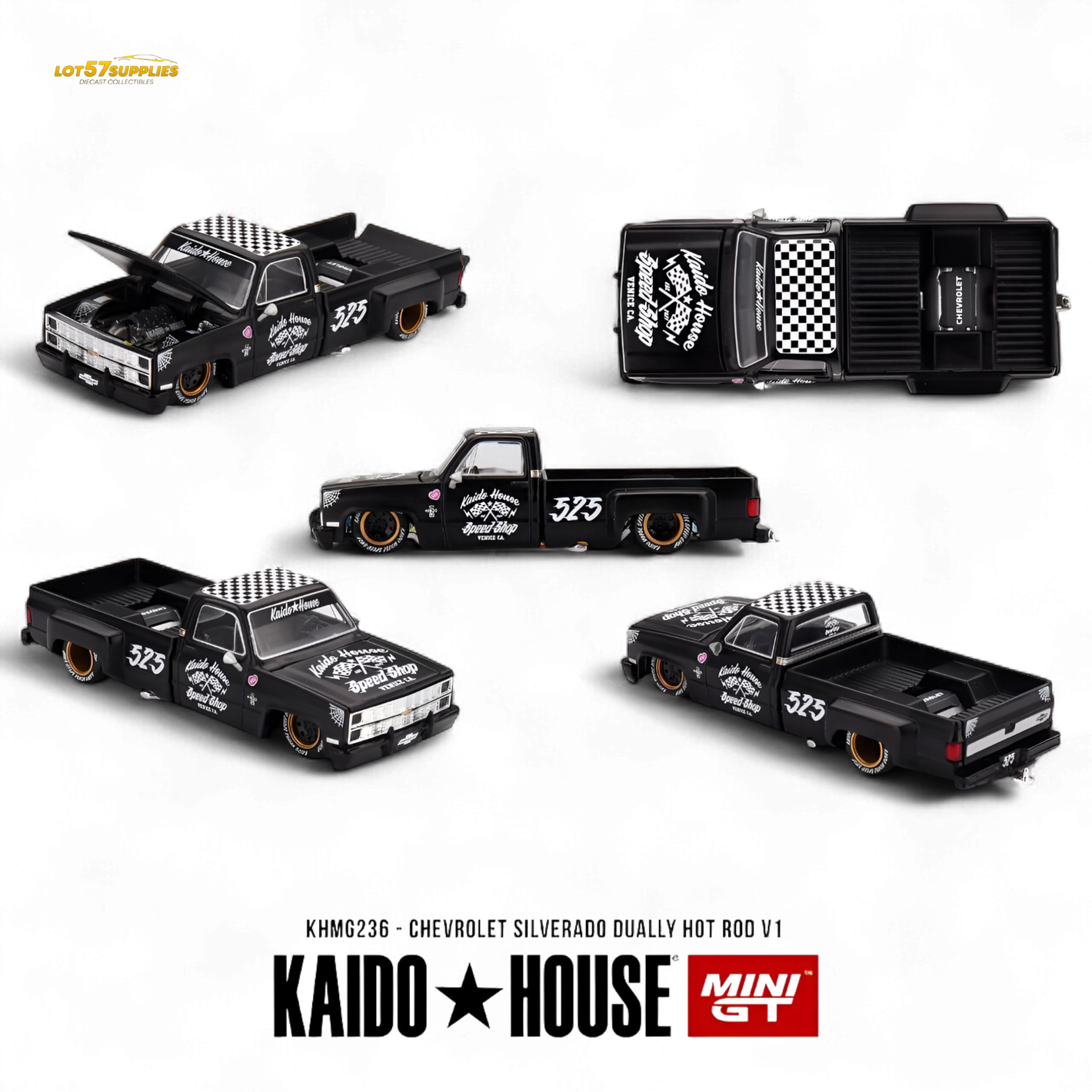 (Pre-Order) KAIDO Chevrolet Silverado Dually Hot Rod V1 - Hot Rod V1 1:64