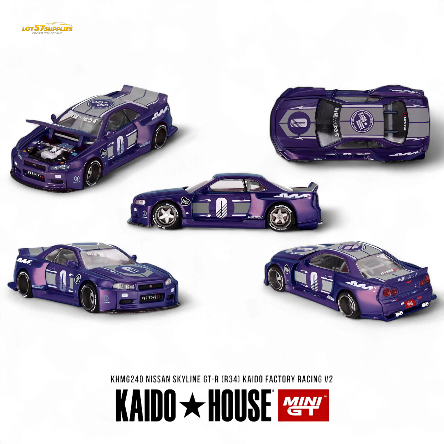 (Pre-Order) KAIDO Nissan Skyline GT-R R34 - RACING FACTORY V2 1:64