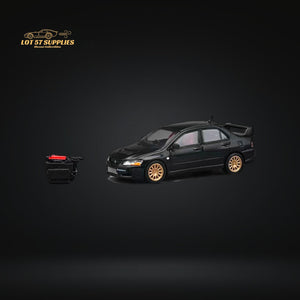 CM Model Mitsubishi Lancer Evolution IX Metallic Black With Engine 1:64
