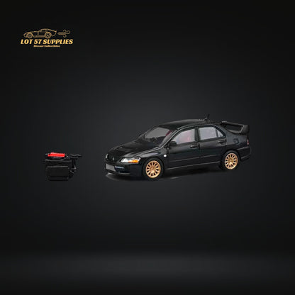 CM Model Mitsubishi Lancer Evolution IX Metallic Black With Engine 1:64