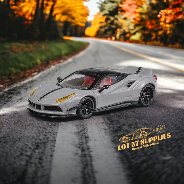 CM Model Ferrari 488 LBWK Wide Body Gray 1:64 CM64-LB488-01