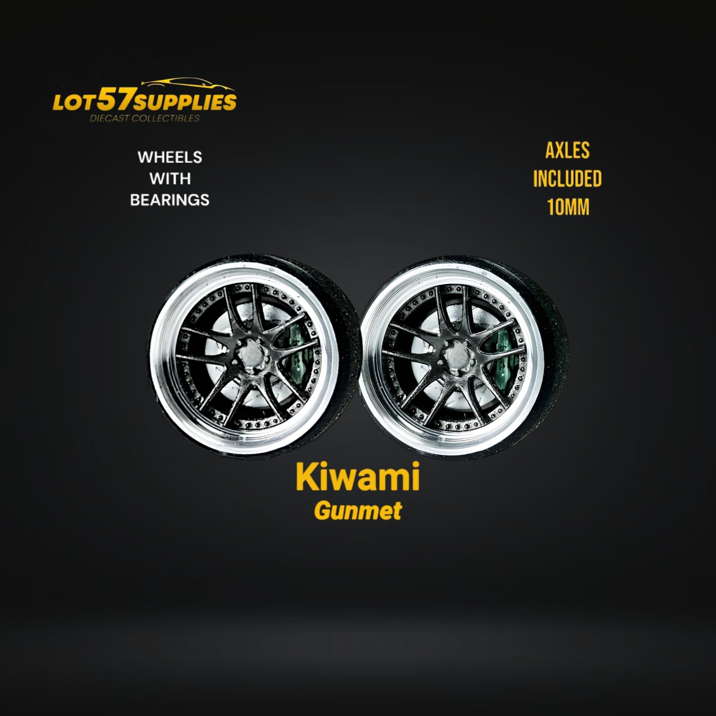 Custom Order Only - Skalwerk - KIWAMI GUNMETAL - 1:64 (1 SET = 4 Wheels)