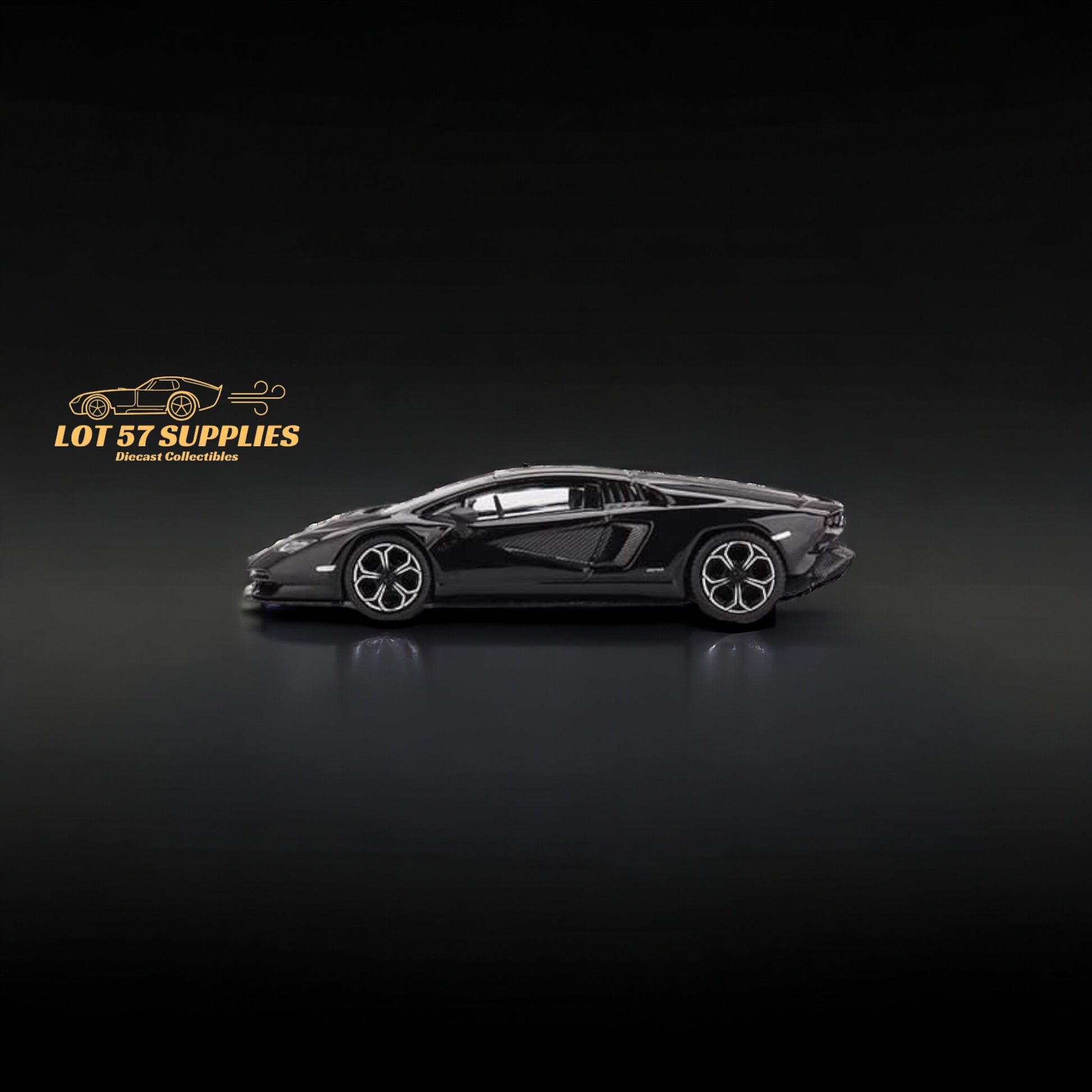 Mini-GT TSM Lamborghini Countach LPI 800-4 Nero Maia #607 1:64 MGT00607